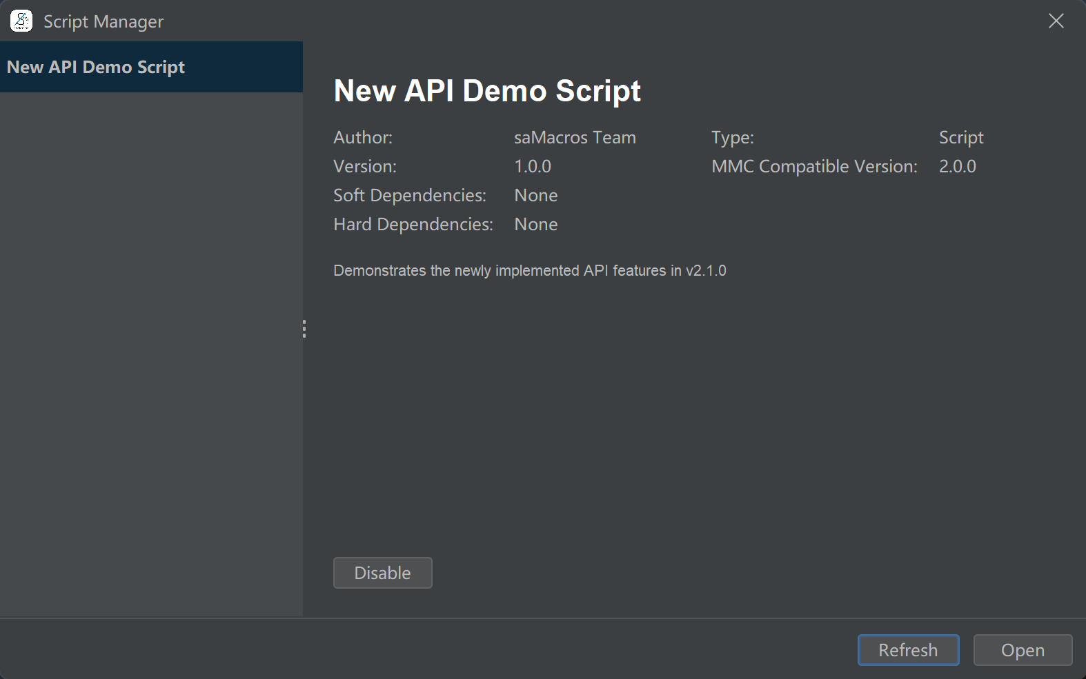 saMacros 脚本管理器